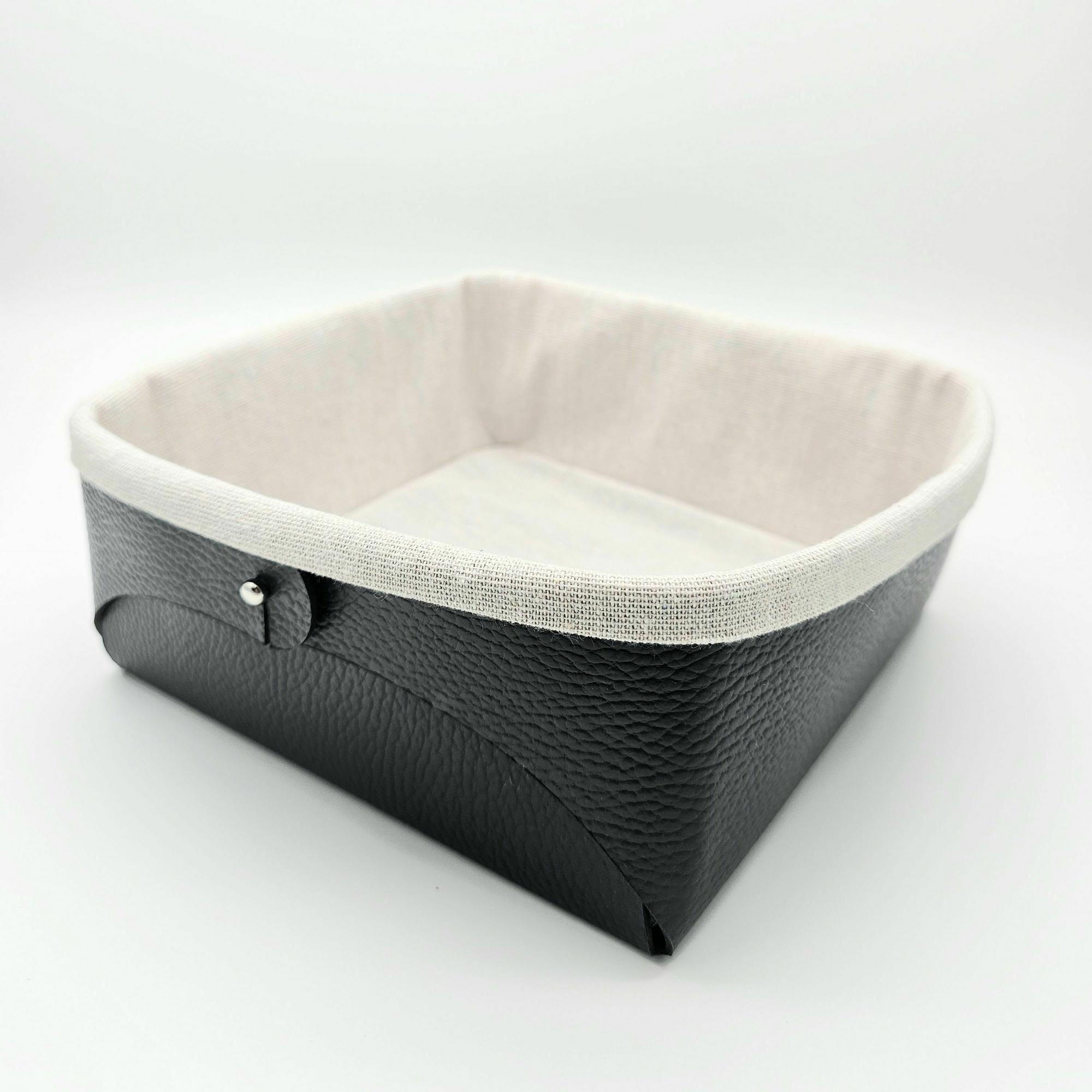 Хлебница из кожи 23х22х9 см VERO, черный