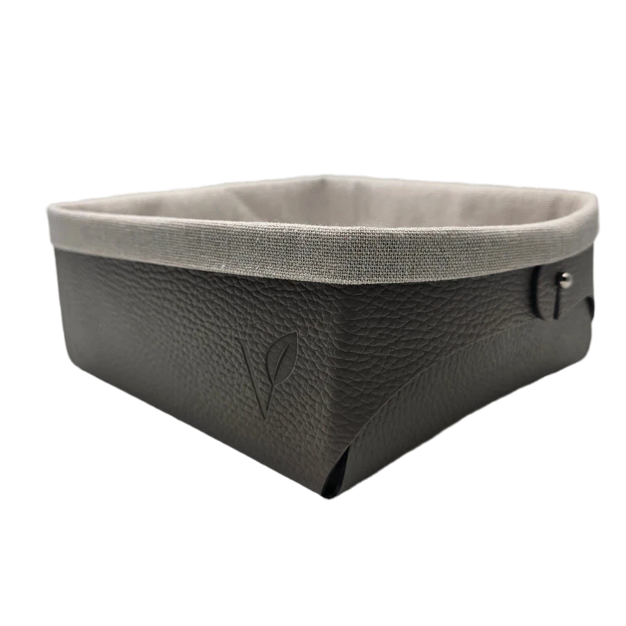 Хлебница из кожи 23х22х9 см VERO, коричневый