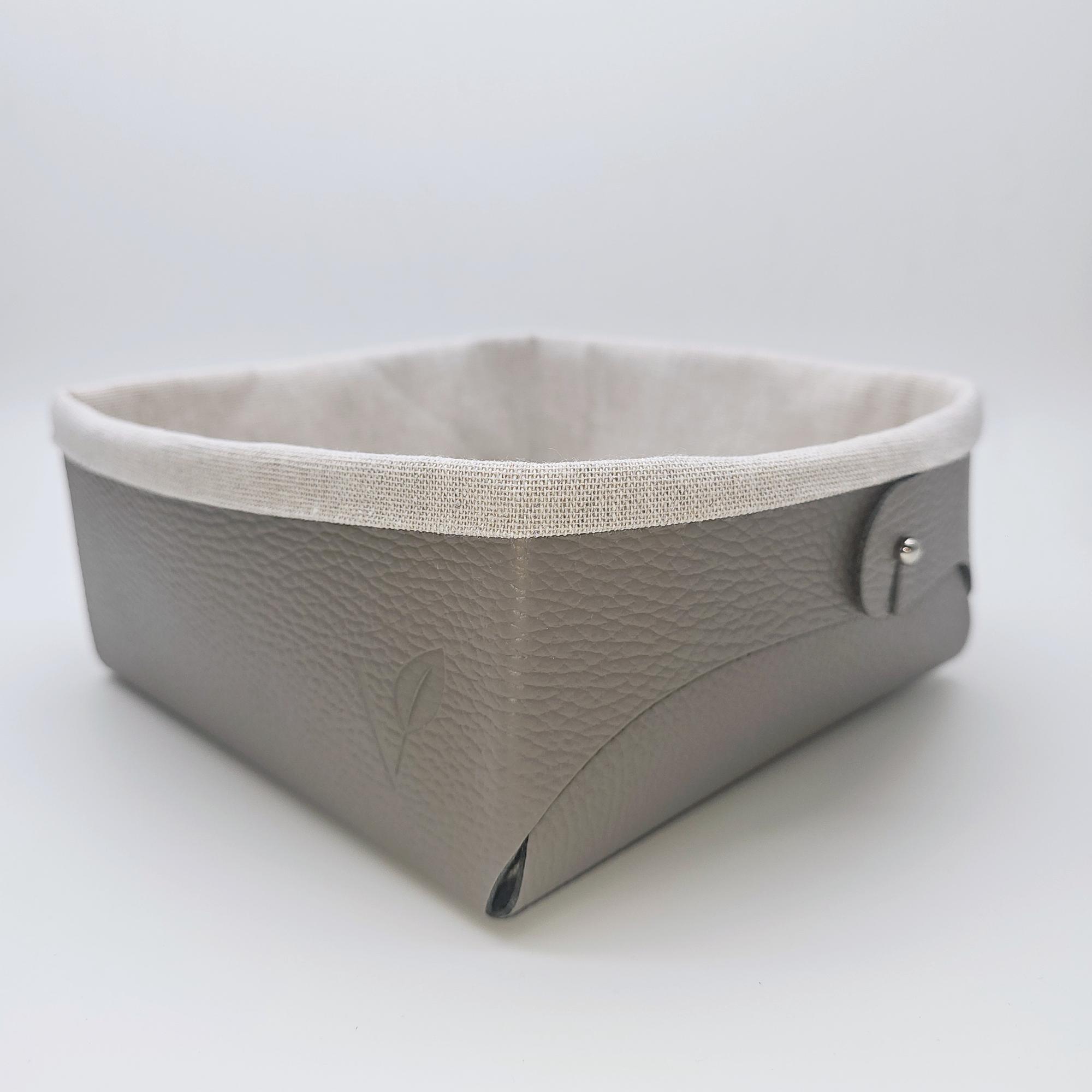 Хлебница из кожи 23х22х9 см VERO, серый