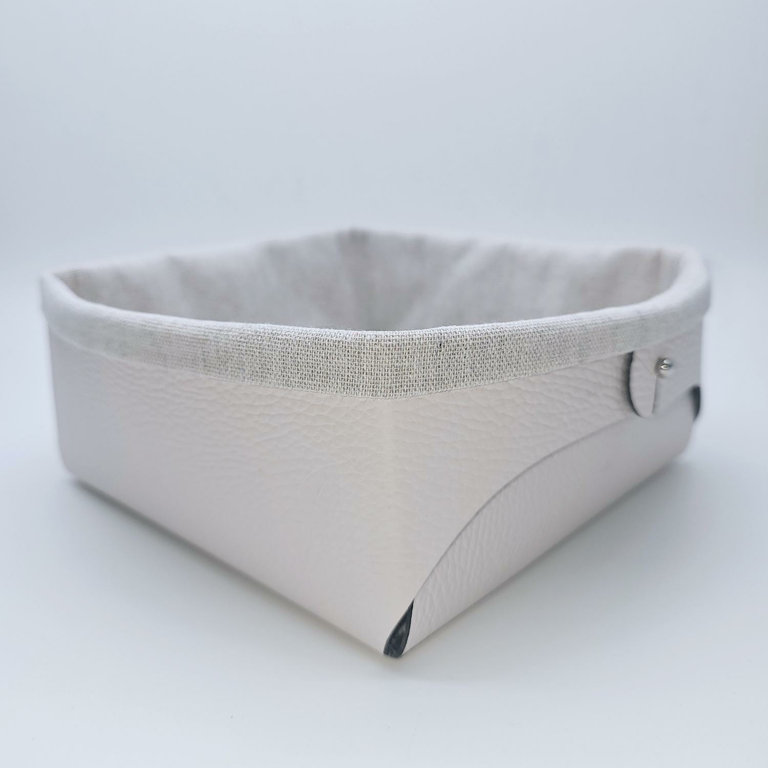 Хлебница из кожи 23х22х9 см VERO, белый