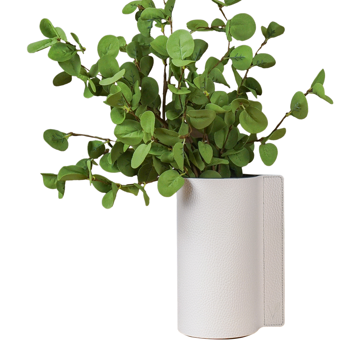 Ваза для цветов из кожи 10х20 см VERO, кремовый