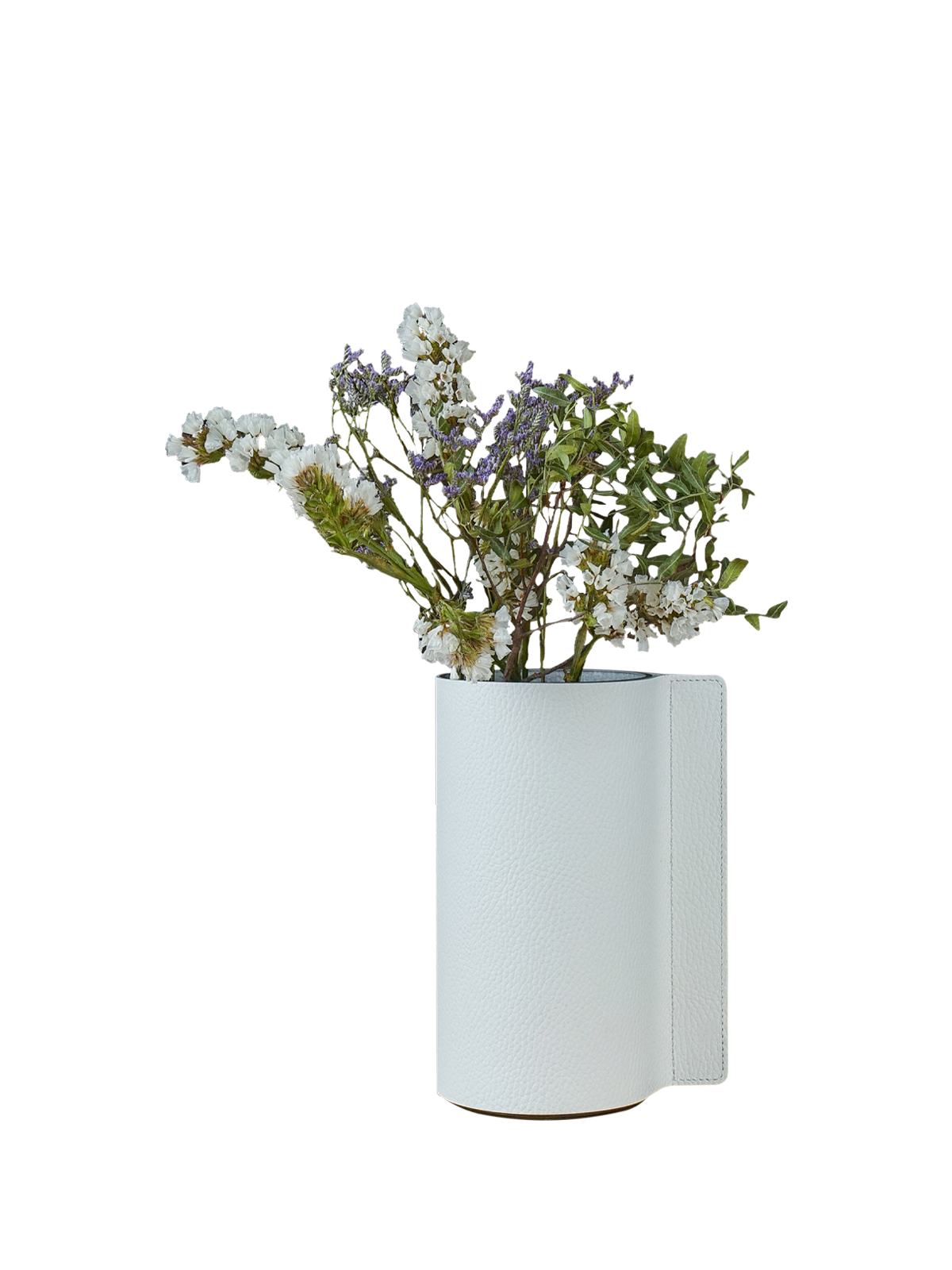 Ваза для цветов из кожи 10х20 см VERO, белый