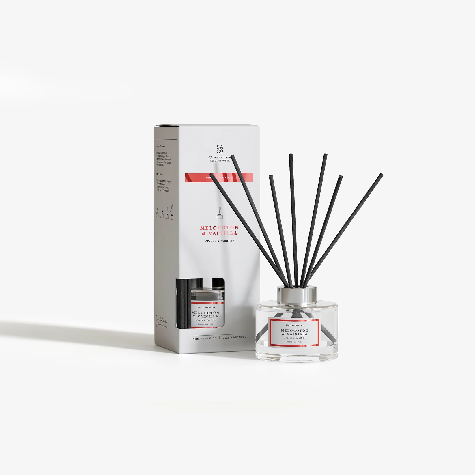 Premium Reed Diffuser - Peach & Vanilla/Персик и ваниль 150ml