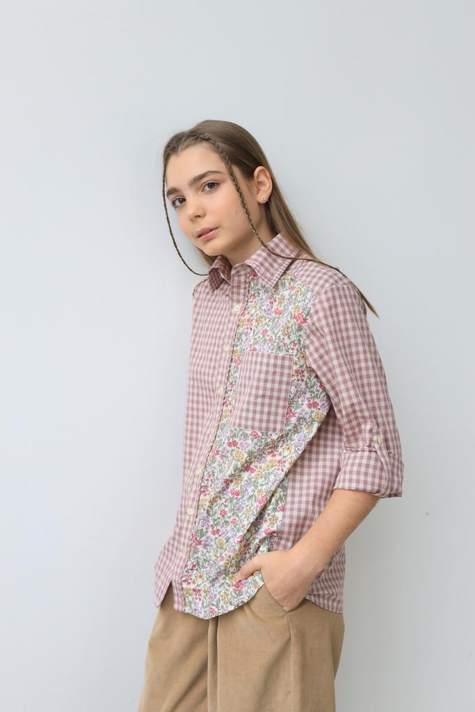 Рубашка  в клетку "A Garden in Space"