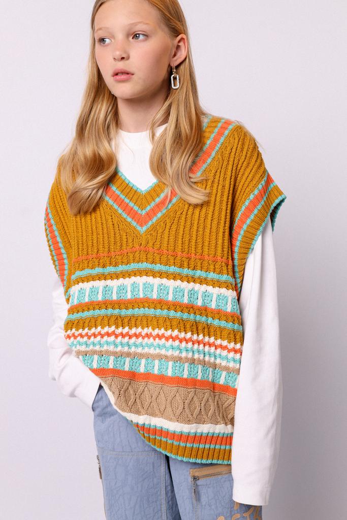 Жилет вязаный Rings of Saturn, разноцветный