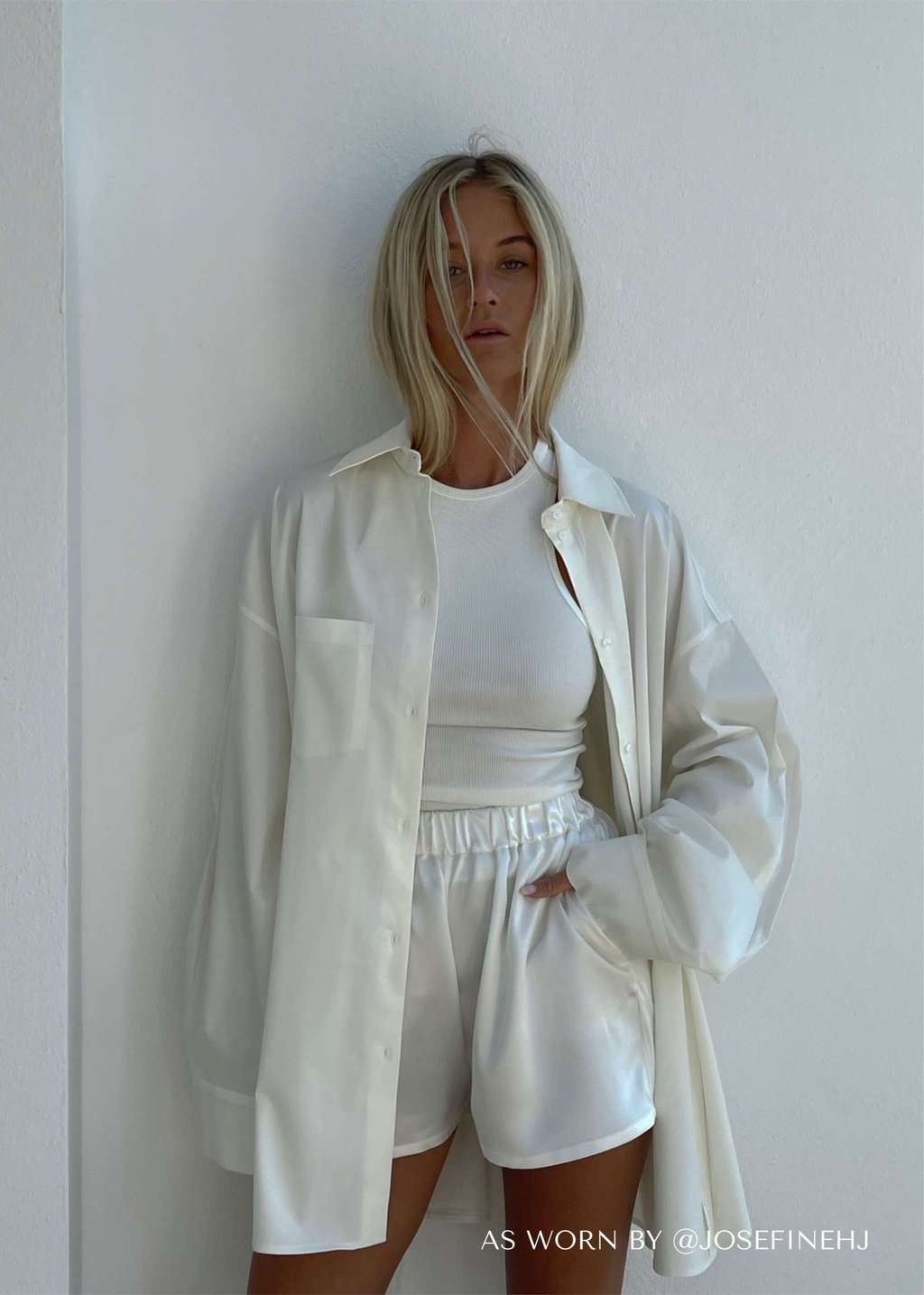 BAESICK - WHITE OVERSIZED SHIRT - BÆR