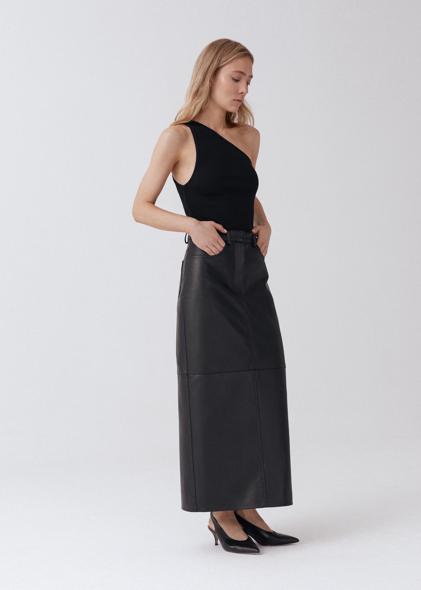 Zara - Faux Leather Midi Dress - Black - Women