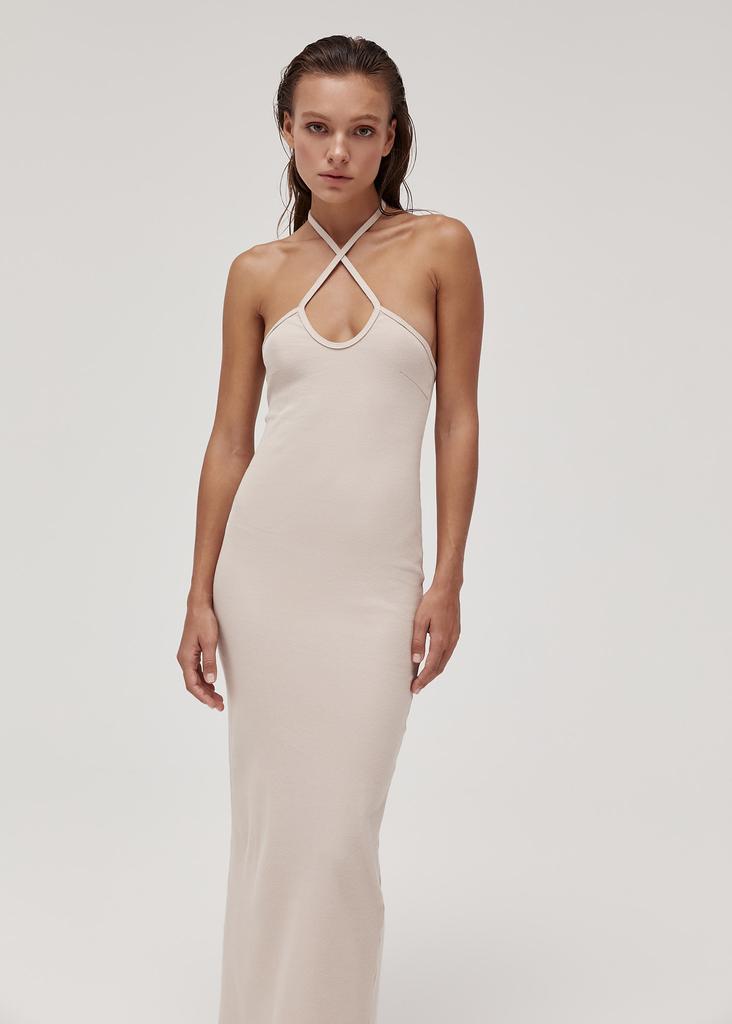 Rib Tank Dress - Cream on Garmentory