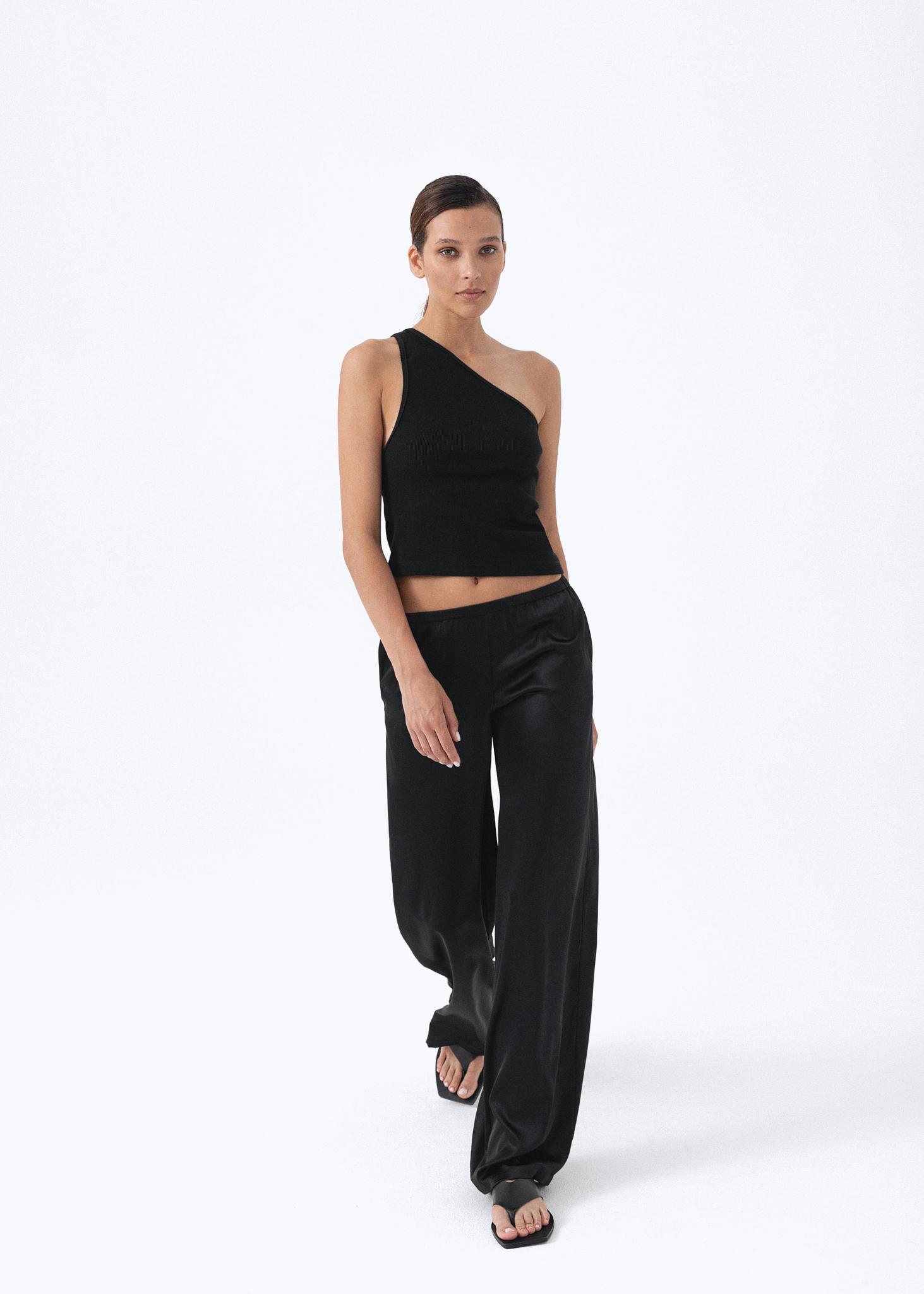 Mid-rise silk culottes