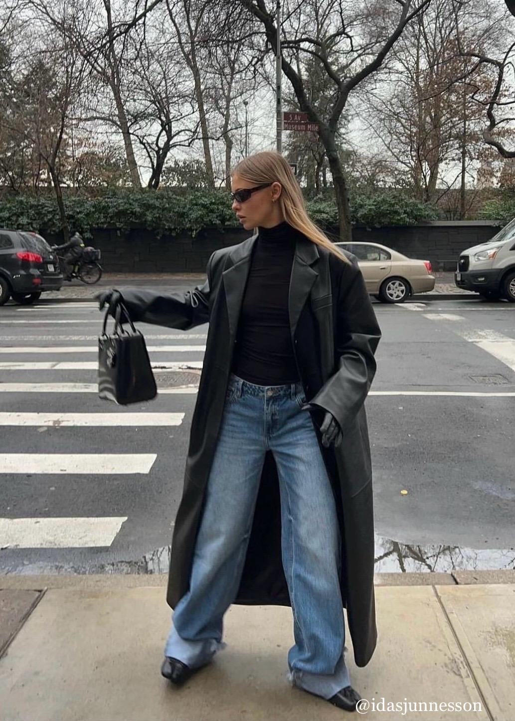 All > Faux leather oversized maxi coat Buy from e-shop
