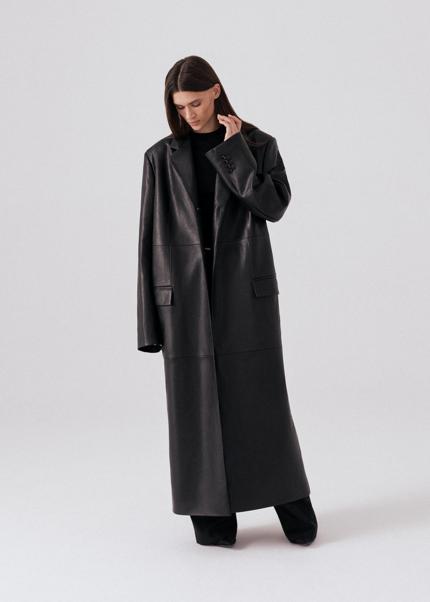 Faux leather maxi coat on sale