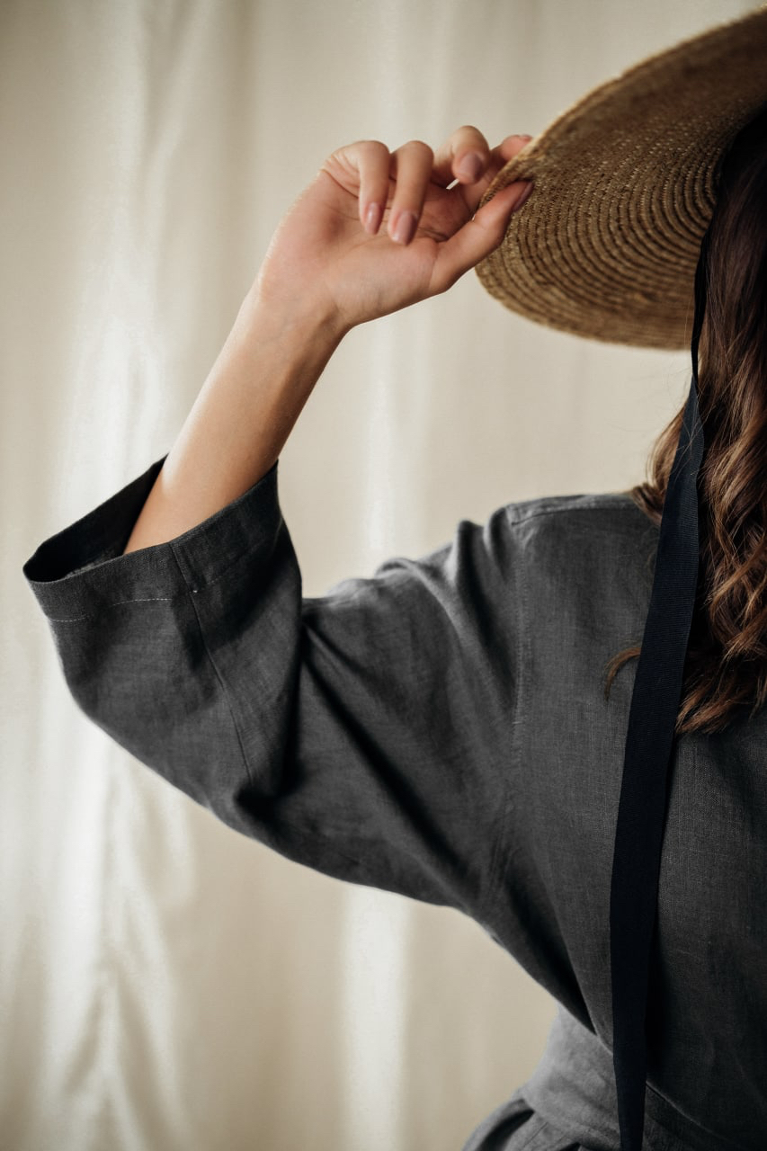 Льняна сорочка та штани. Графіт