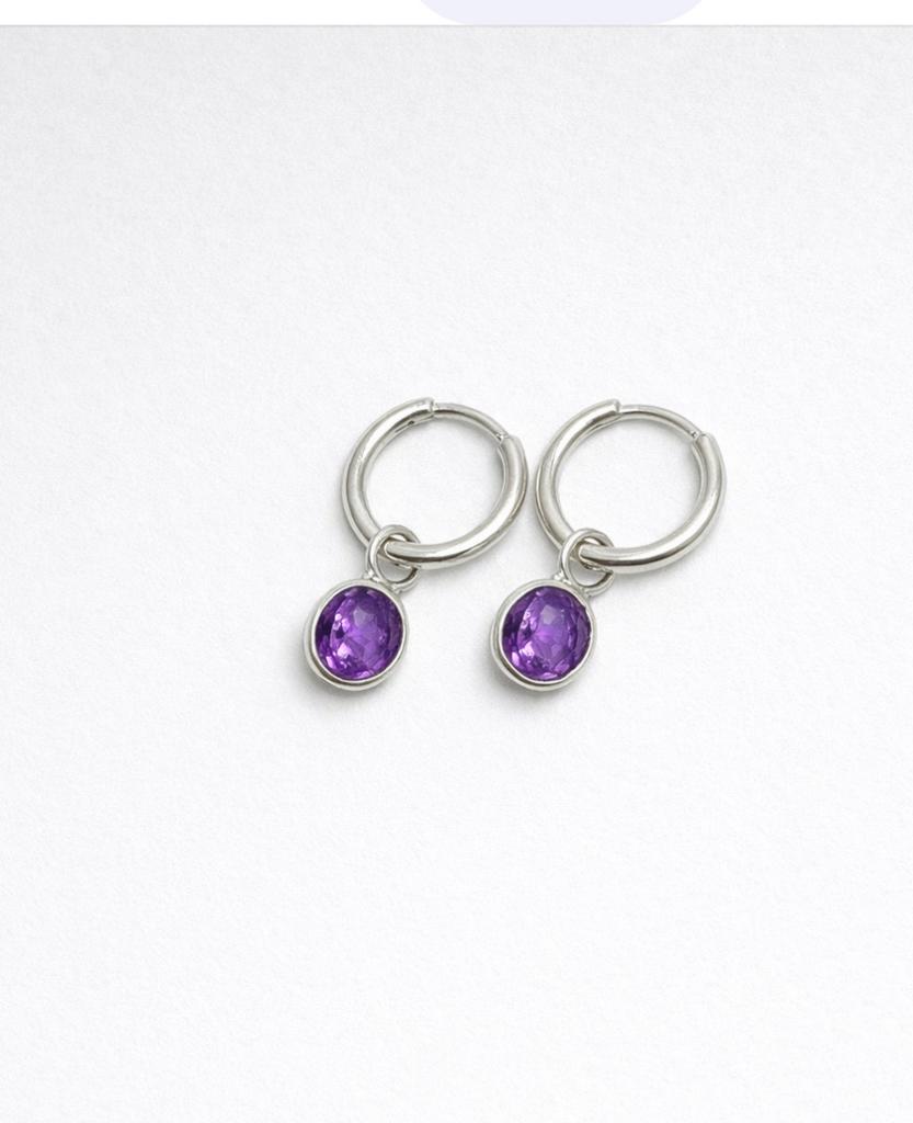 Серьги конго с аметистом