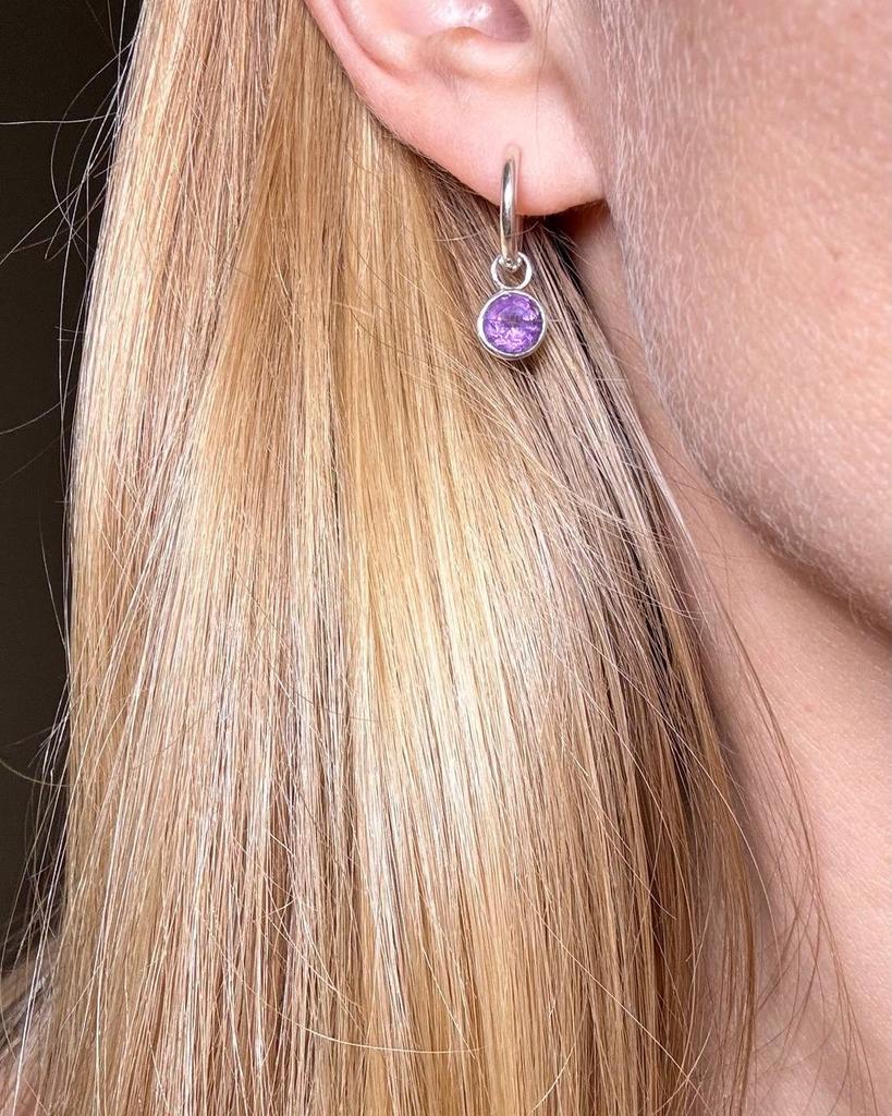 Серьги конго с аметистом