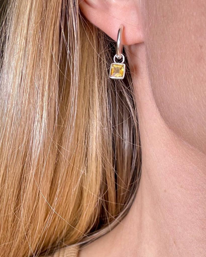 Серьги конго с цитрином