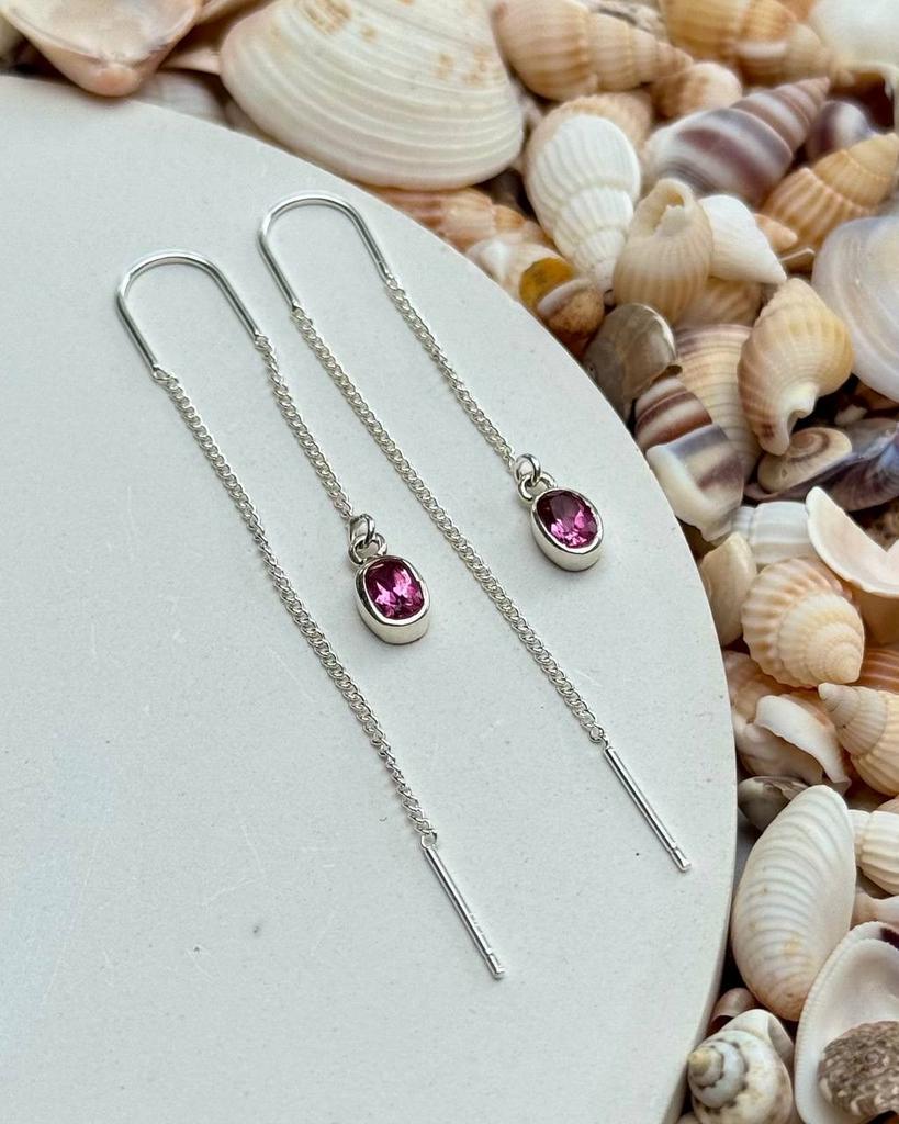 Серьги-протяжки с турмалином