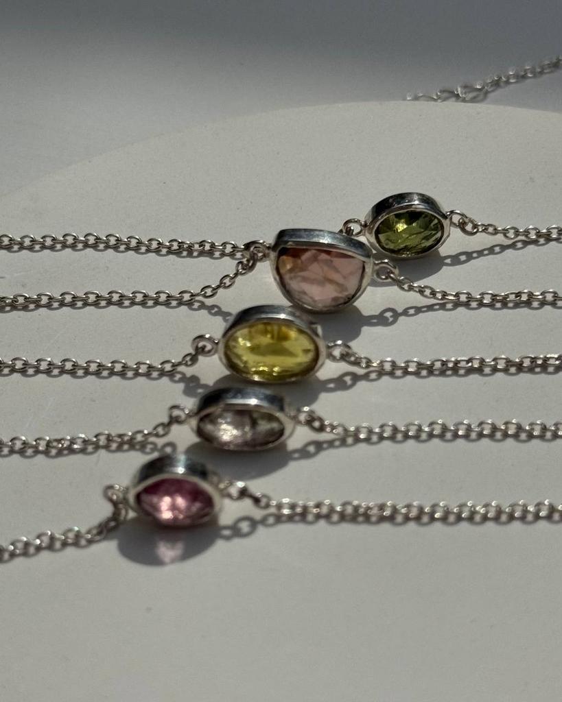 Браслет с турмалином в шахматной огранке