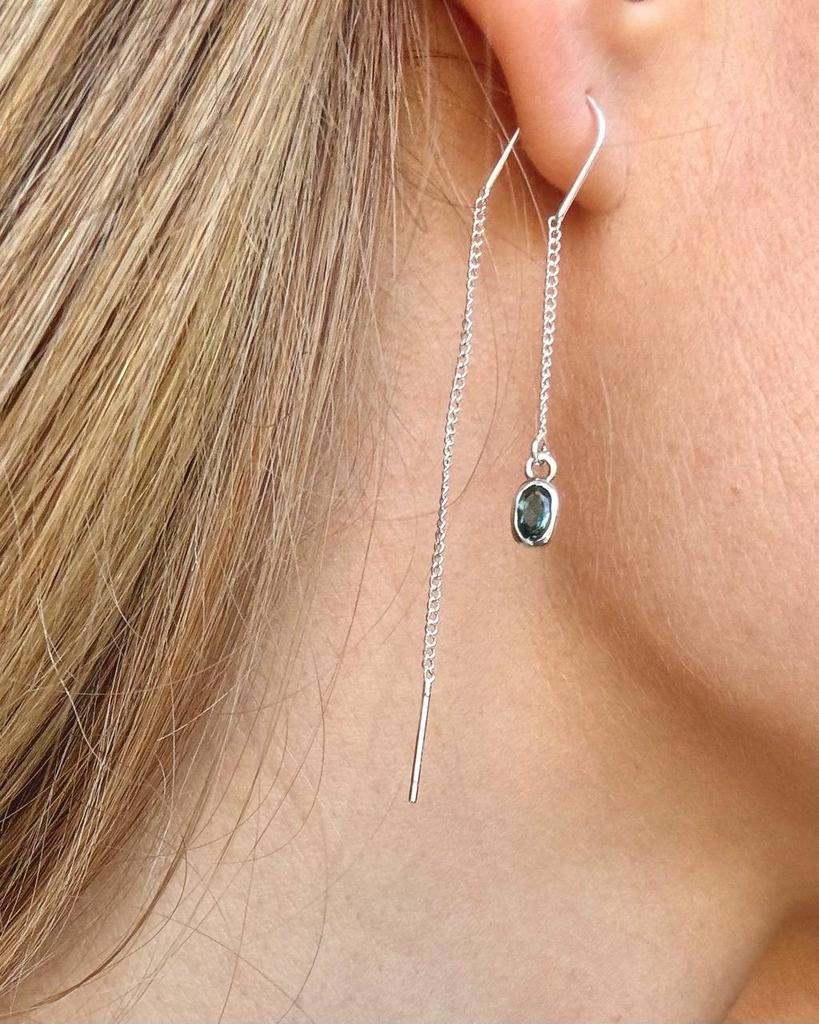 Серьги-протяжки с турмалином