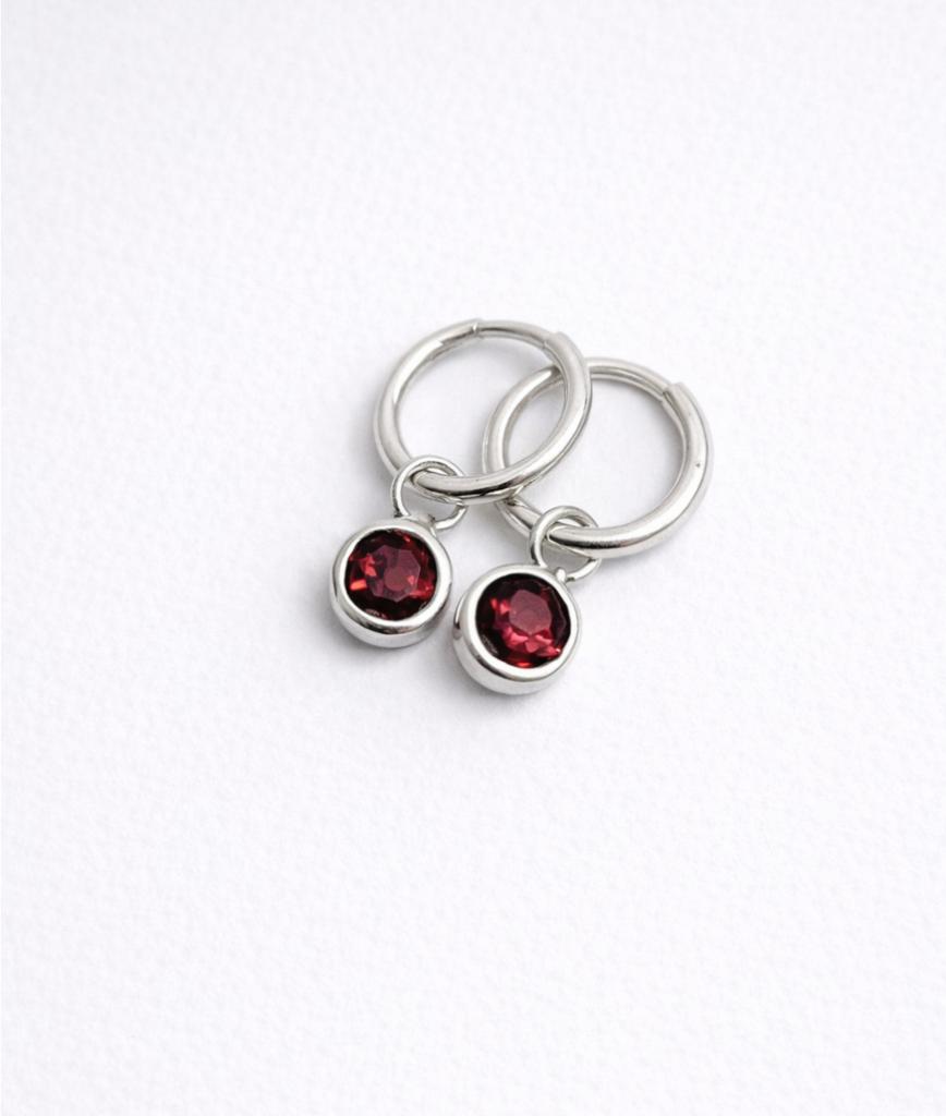 Серьги конго с гранатом