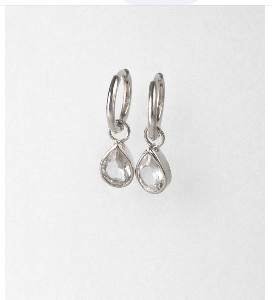 Серьги-конго с горным хрусталем