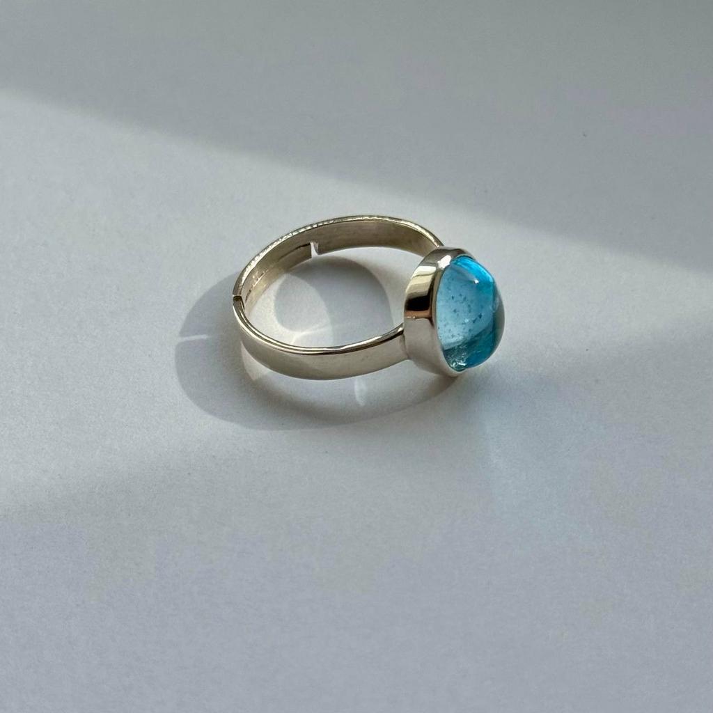 Bague topaze bleue