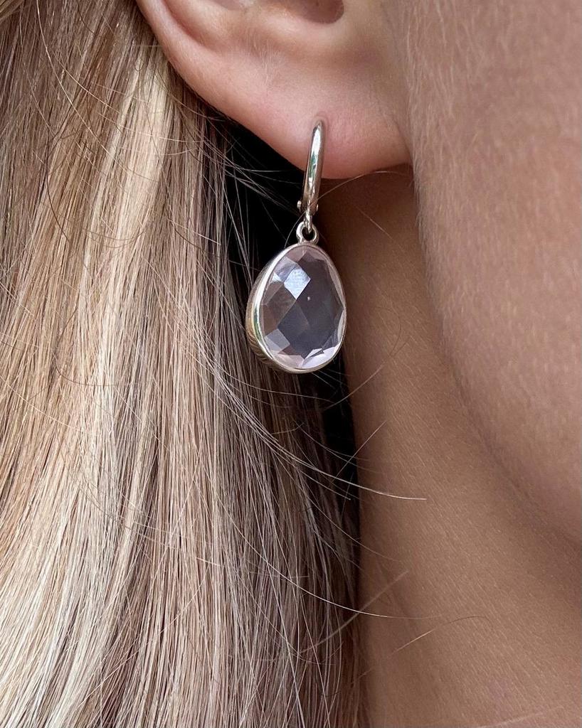 Boucles d'oreilles en quartz rose