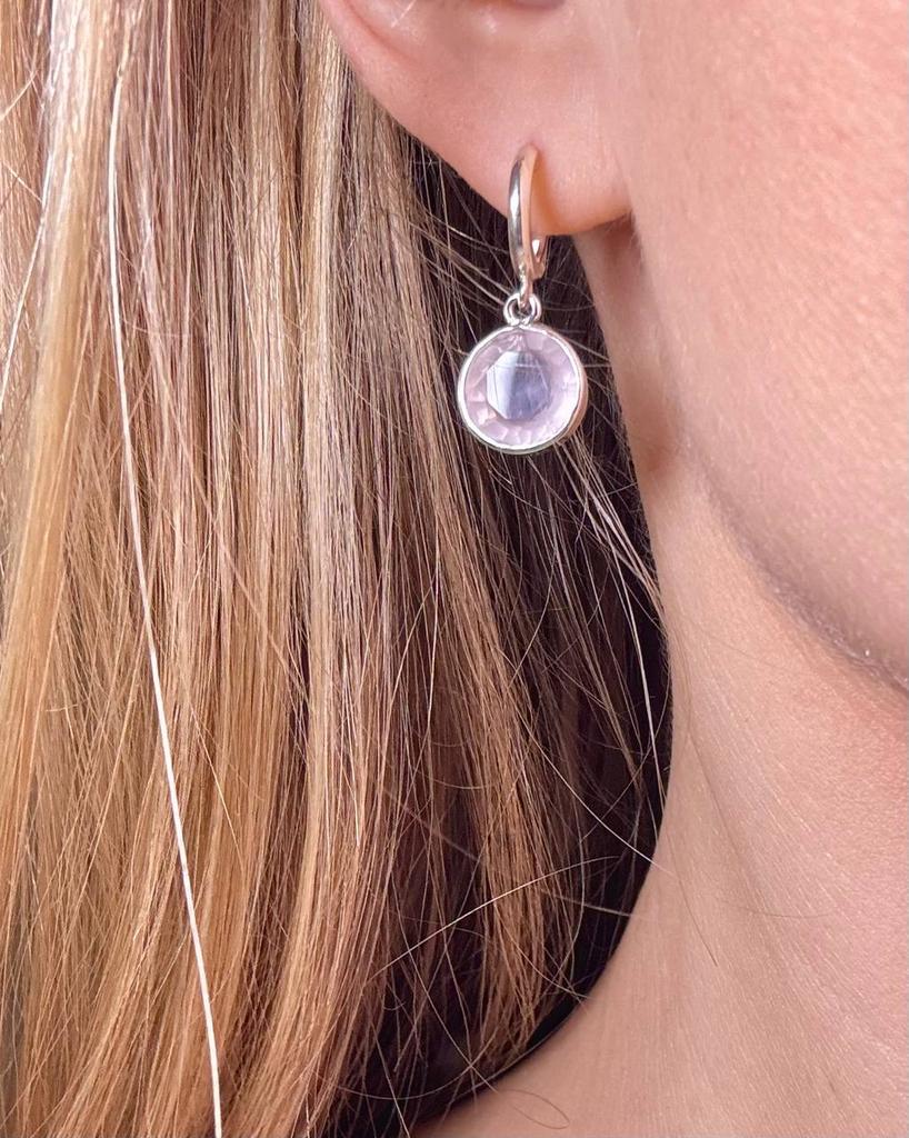 Boucles d'oreilles en quartz rose