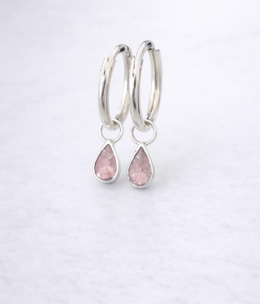Boucles d'oreilles Tourmaline rose.