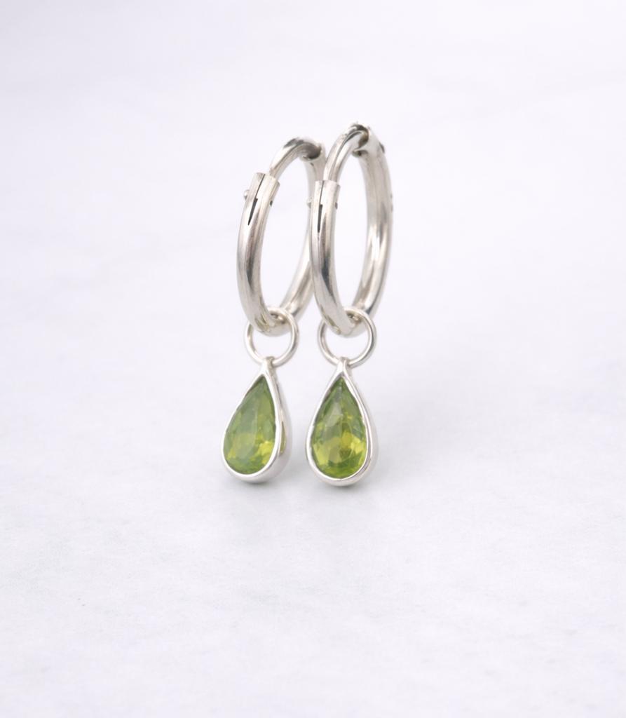 Boucles d'oreilles Tourmaline vert.