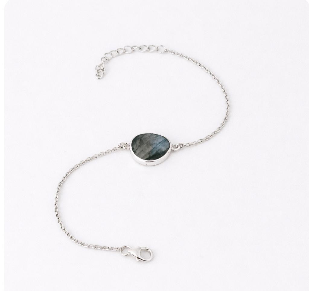 Bracelet avec labradorite rose