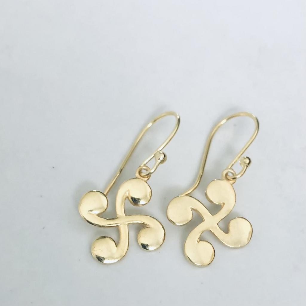 Boucles d’oreilles Croix basque en argent 925 doré