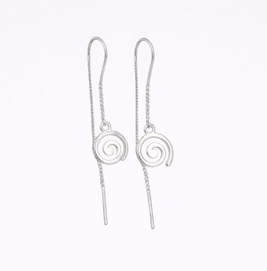 Boucles d’oreilles chaînes “Coquillage” en argent