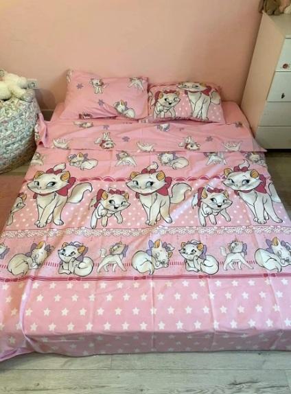 дитяча рожева постільна білизна з кицькою Марі фото 1