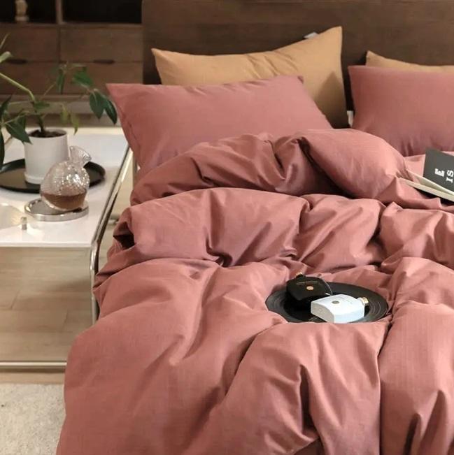 дитяча однотонна постільна білизна бурбонового відтінку фото 1