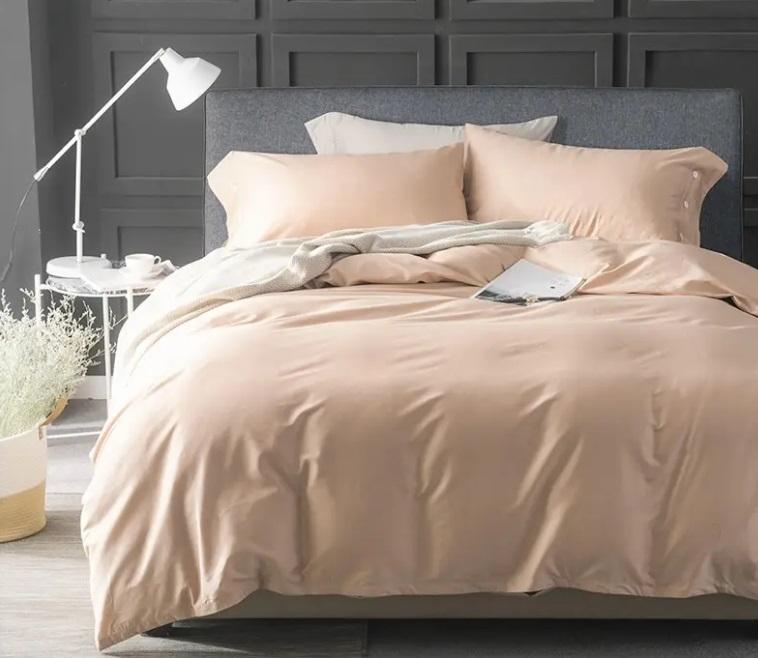 дитяча однотонна постільна білизна миглалевого кольору фото 1