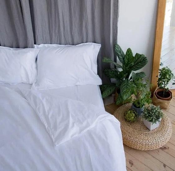 однотонна дитяча постільна білизна поплін білого кольору фото 1