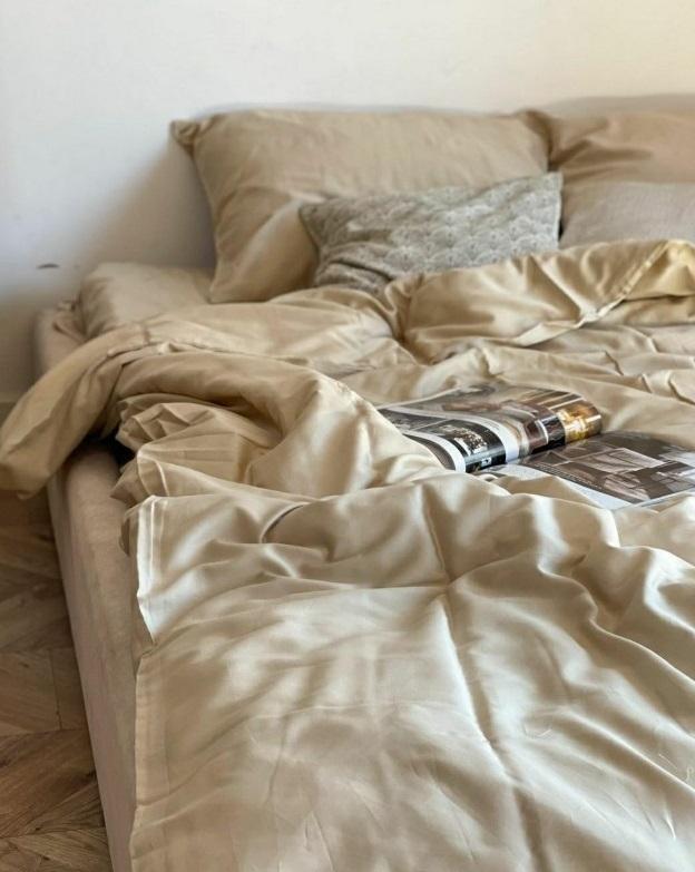 дитячий однотонний сатин капучіно фото 1