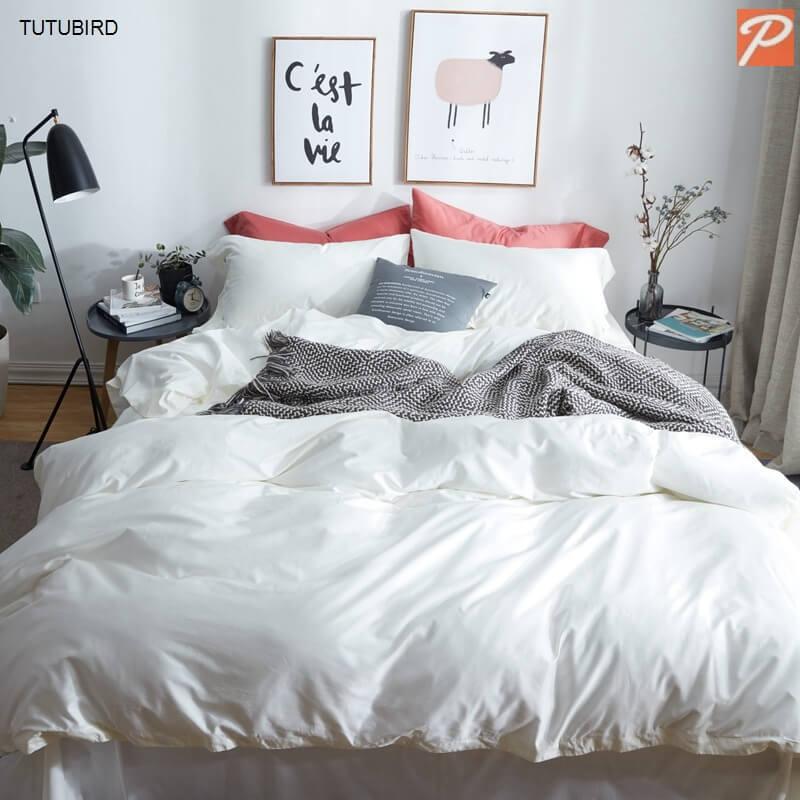 дитяча постільна білизна білий однотонний сатин фото 1