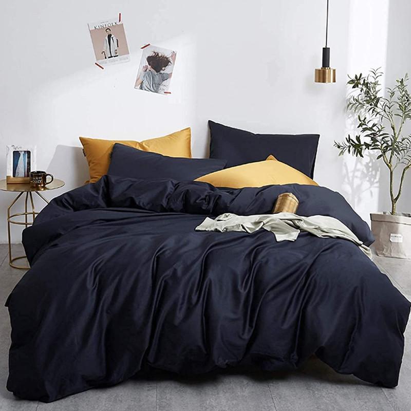 однотонна підліткова потільна білизна сатин темного графітового кольору