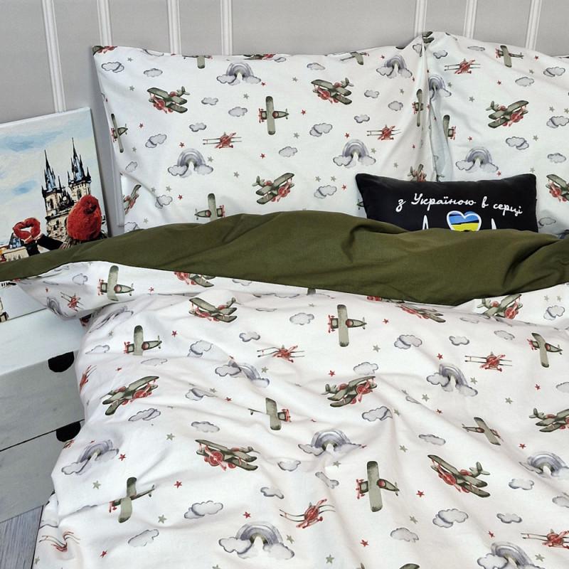 дитяча постільна білизна люкс з літаками фото 1