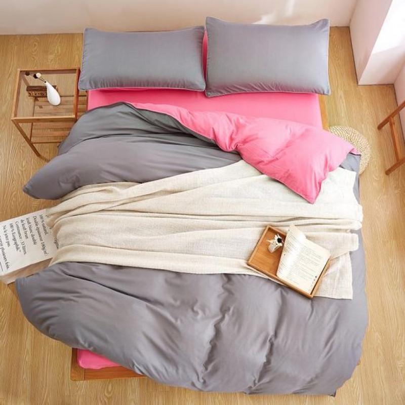 підліткова однотонна постільна білизна ранфорс сіро-пудрового кольору