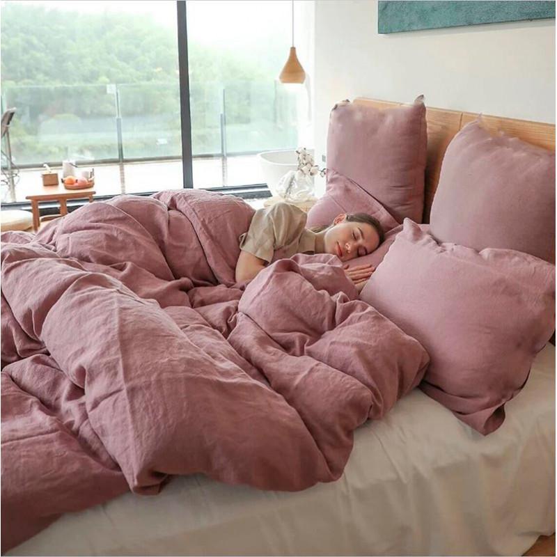 підліткова однотонна постільна білизна ранфорс фрезового кольору в поєднанні з молочним