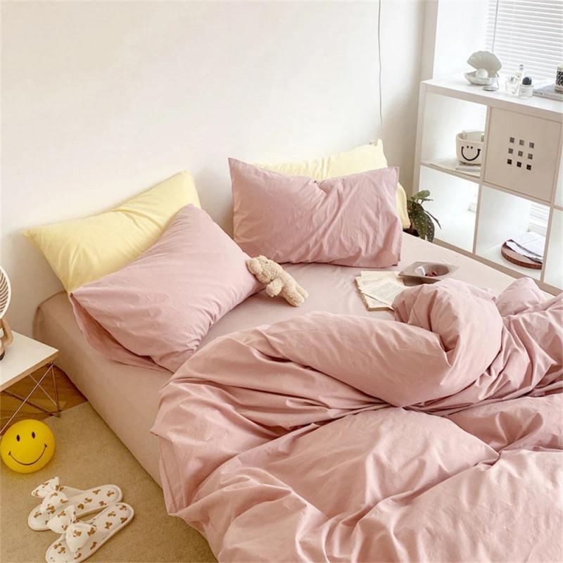 однотонна підліткова постільна білизна ранфорс пудрового кольору