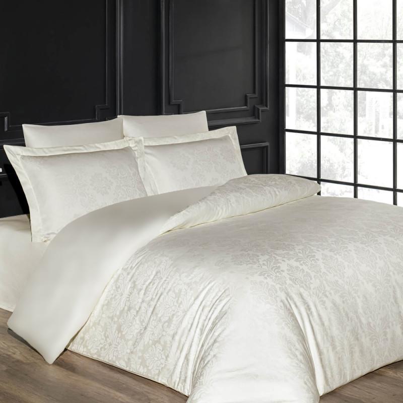 постільна  білизна сатин жаккард кольору слонова кістка