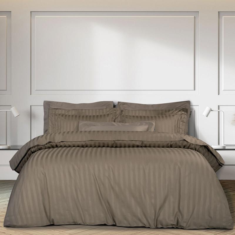 постільна білизна страйп сатин хакі