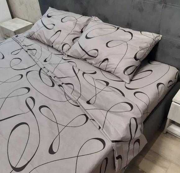 сіра підліткова постільна білизна з малюнком петля фото 1