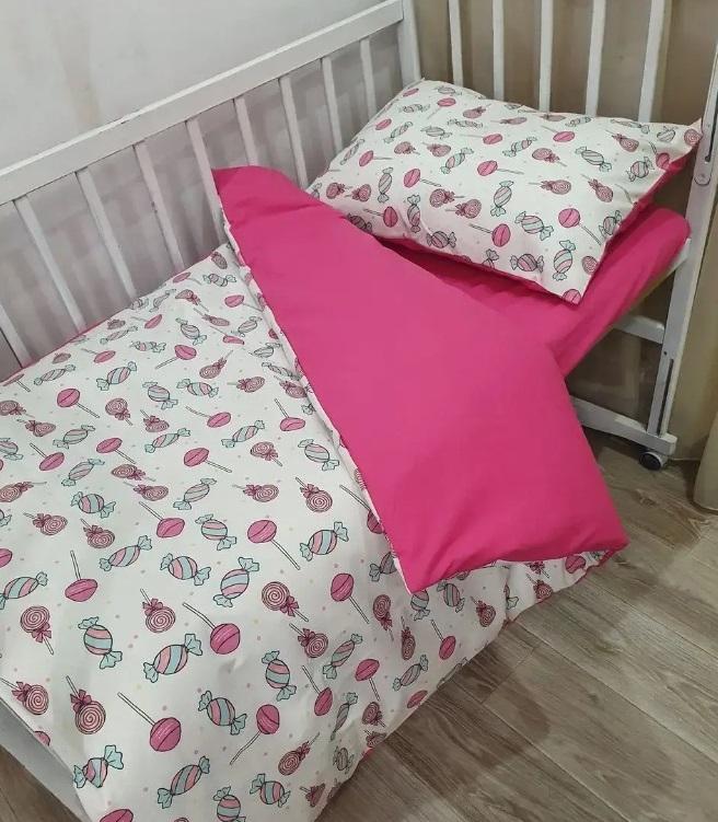 дитяча постільна білизна з рожевими льодяниками фото 1