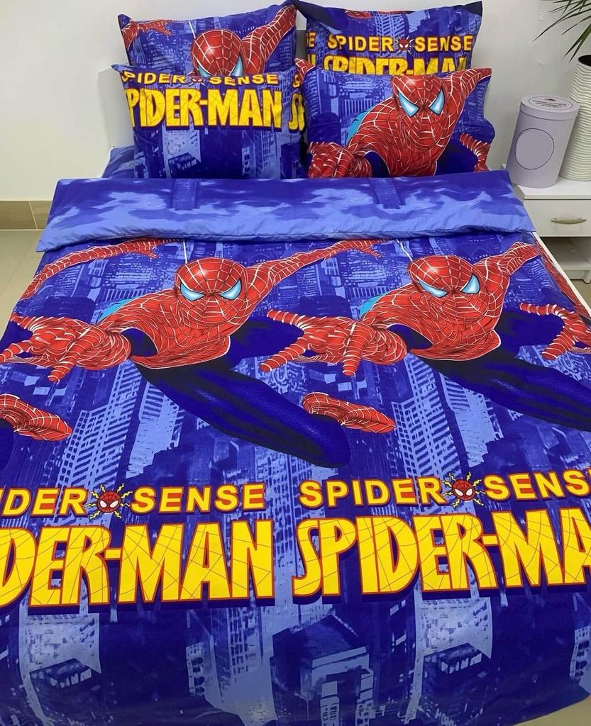 дитяча постільна білизна спайдермен на синьому тлі фото 1