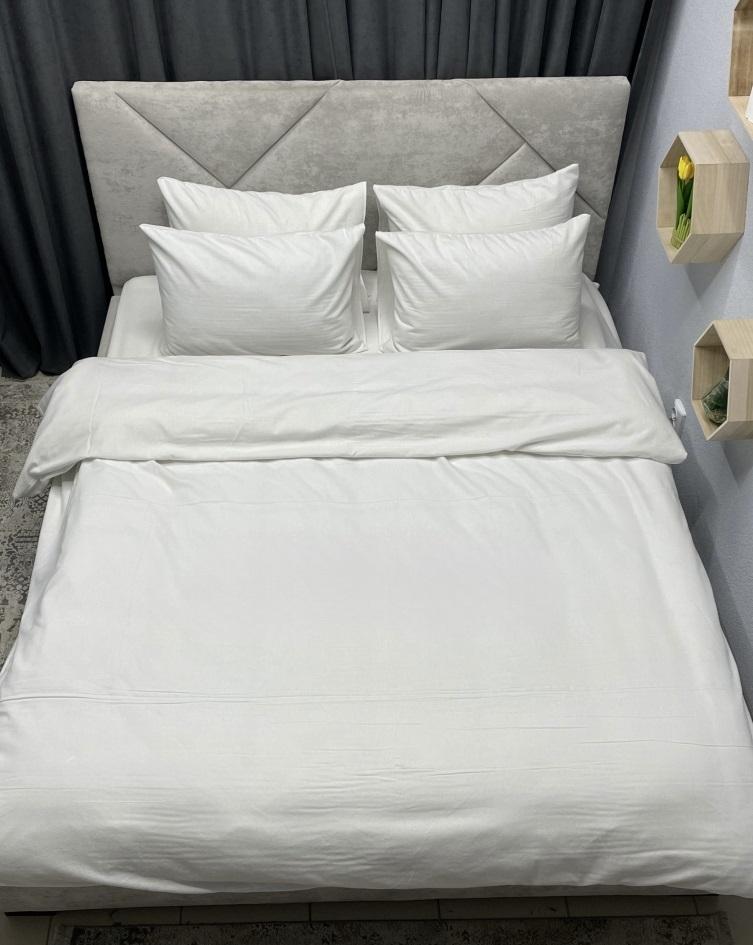 постільна білизна фланель однотонного білого кольору