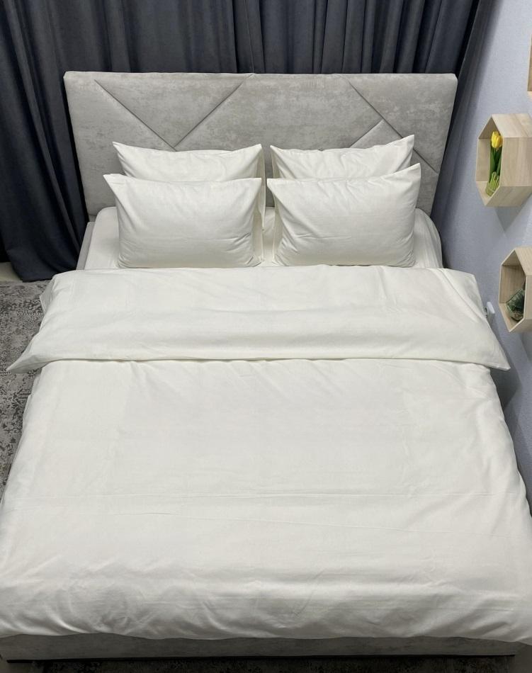 однотонна постільна білизна фланель молочного кольору